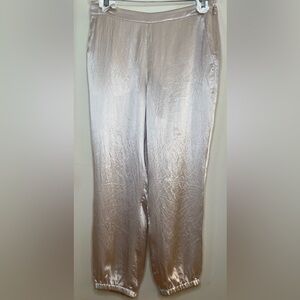 Sonia Rykiel Nacre Satin Joggers,              FR 44/US 12, NWT